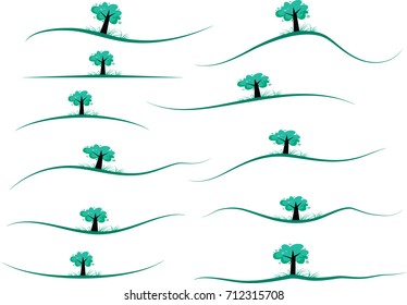 vector trees design Calligraphic decorative elements with lines