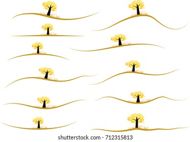 vector trees design Calligraphic decorative elements with lines