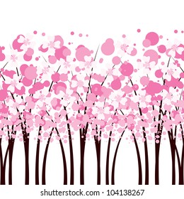 vector trees with flowers