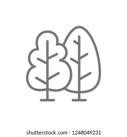 Vector trees, forest line icon. Symbol and sign illustration design. Isolated on white background