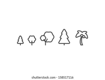 Vector Trees Icon Symbol Set