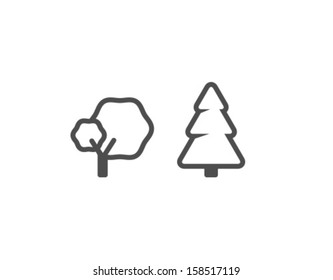 Vector Trees Icon Symbol Set