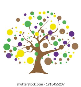 vector trees. Vector illustration of multicolored circles tree.
