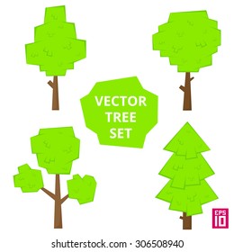 Vector trees isolated with shadows
