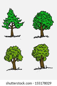 Vector trees with leaves 