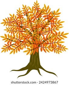 Vector - trees with leaves illustration.