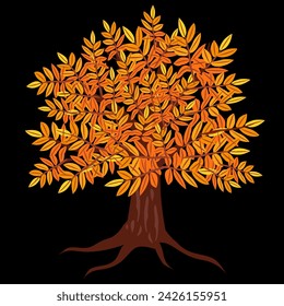 Vector - trees with leaves illustration.