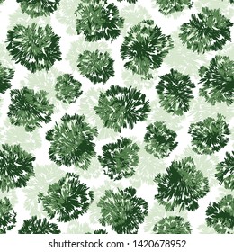 Vector trees seamless pattern. Bird's eye view of forest. Ideal for modern Christmas decor, wrapping paper and fabric.