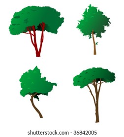 vector trees set