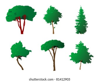 vector trees set