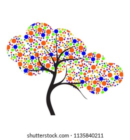 Vector of trees, silhouette icons. Tree flat icon for apps and websites.