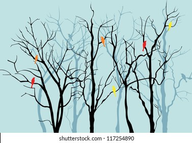 Vector Trees Silhouettes