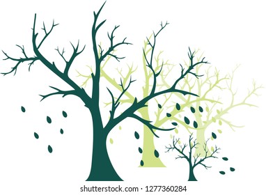 Vector Trees Silhouettes