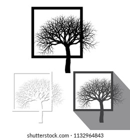 Vector of trees, Tree illustration For web and design, black silhouette isolated from background, logo template,