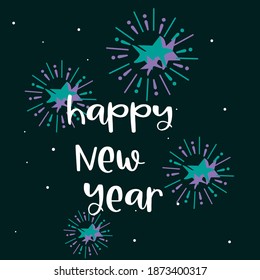 Vector trend abstract illustrations of happy new year card