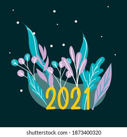 Vector trend abstract illustrations of happy new year card