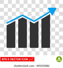Vector Trend EPS vector icon. Illustration style is flat iconic bicolor blue and gray symbol on a transparent background.