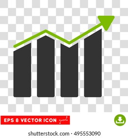 Vector Trend EPS vector pictograph. Illustration style is flat iconic bicolor eco green and gray symbol on a transparent background.