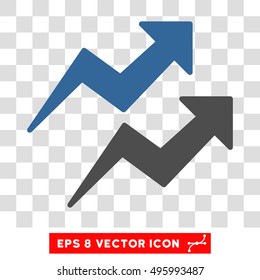 Vector Trends EPS vector pictogram. Illustration style is flat iconic bicolor cobalt and gray symbol on a transparent background.