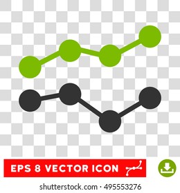 Vector Trends EPS vector pictograph. Illustration style is flat iconic bicolor eco green and gray symbol on a transparent background.