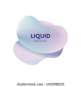 Vector trendy abstract amoeba banner. Pastel color cian, pink, violet gradient in liquid style frame on white background. Template for trendy design of a poster, logo, flyer of presentation.