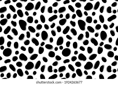 Vector Trendy Abstract Cheetah Background. Wild animal skin pattern, leopard spots black and white texture for fashion print design, cover, wallpaper.