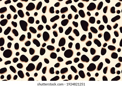 Vector Trendy Abstract Cheetah Background. Wild animal skin pattern, leopard spots brown texture for fashion print design, cover, wallpaper.