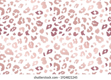 Vector Trendy abstract rose gold leopard background. Wild animal cheetah skin metallic golden pink texture on white background for fashion print design, wallpaper.