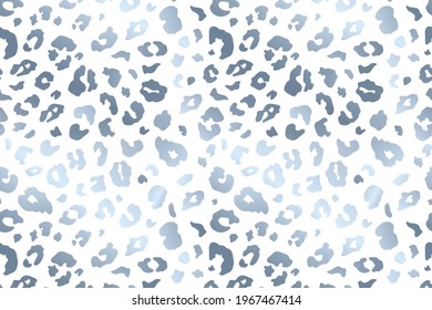 Vector Trendy abstract silver leopard horizontal background. Wild animal cheetah skin metallic white gold texture on white background for fashion print design, wallpaper.