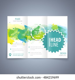 vector trendy ad advertisement or tri wrinkle leaflet design pattern with watercolor texture texture colorful abstract scene paint brush splash performance fashionable drawn graceful business fancy pr