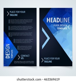 vector trendy advertisement banner or leaflet design pattern with blue shape texture on darkness background conceptual background scene numeric performance trendy empty partnership blue luxurious impr
