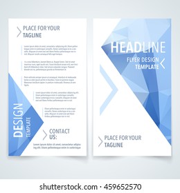 vector trendy advertisement advertisement or leaflet design template with blue shape texture on white background white conceptual scene digital performance fashionable contract blue fancy imprint cool