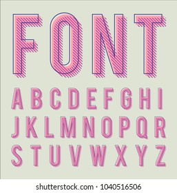 Vektorillustration des angesagten Alphabets, Schriftdesign, Typografie.
