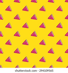 Vector trendy attention signs seamless pattern. Exclamation background in cartoon style