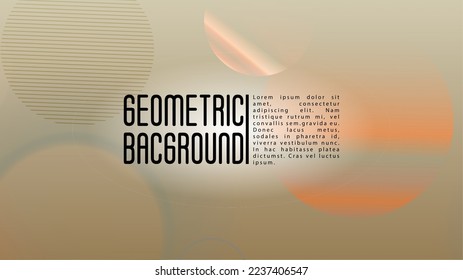 Vector Trendy Background with Gradient Mesh Holographic Circle Bright Geometric Page Design with Lines, Dots, Round Shapes. Memphis Print for your Business Layout.
