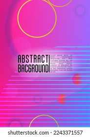 Vector Trendy Background with Gradient Mesh Holographic Circles. Bright Geometric Page Design with Lines, Dots, Round Shapes. Innovation Style for your Business Cover.