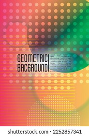 Vector Trendy Background with Gradient Mesh Holographic Circles. Future Minimal Cover Design with Abstract Composition. Memphis Print for your Business Layout.