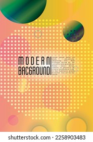 Vector Trendy Background with Gradient Mesh Holographic Circles. Bright Geometric Page Design with Lines, Dots, Round Shapes. Innovation Style for your Business Cover.