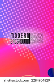Vector Trendy Background with Gradient Mesh Holographic Circles. Bright Geometric Page Design with Lines, Dots, Round Shapes. Identity Style for your Business Flyer.