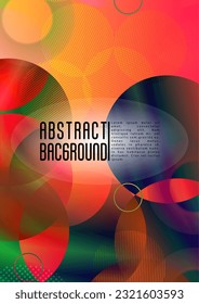 Vector Trendy Background with Gradient Mesh Holographic Circles. Bright Geometric Page Design with Lines, Dots, Round Shapes. Identity Style for your Business Flyer.