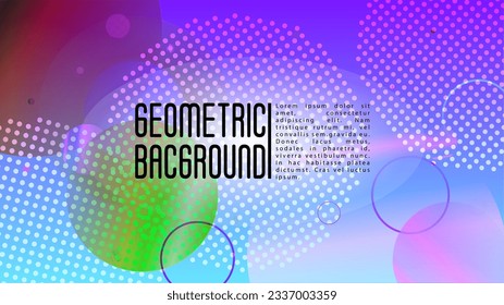 Vector Trendy Background with Gradient Mesh Holographic Circle Future Minimal Web Design with Abstract Composition. Identity Style for your Business Flyer.