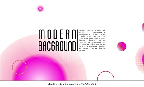 Vector Trendy Background with Gradient Mesh Holographic Circle Bright Geometric Page Design with Lines, Dots, Round Shapes. Dynamic Style for your Business Brochure.