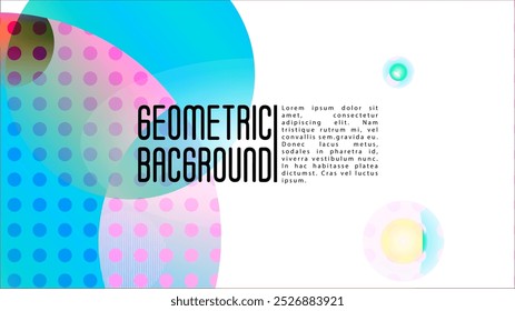 Vector Trendy Background with Gradient Mesh Holographic Circle Future Minimal Web Design with Abstract Composition. Dynamic Style for your Business Brochure.