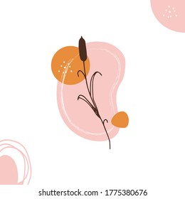 Vector trendy backgrounds. Abstract square art templates with floral and geometric elements. Can be used for social media posts, mobile apps, banners design and web/internet ads. 