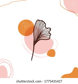 Vector trendy backgrounds. Abstract square art templates with floral and geometric elements. Can be used for social media posts, mobile apps, banners design and web/internet ads, or interior poster. 