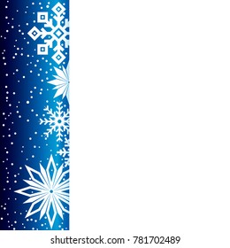 Vector. Trendy banner with decorative stylish snowflake and snow background for decoration, design, business, text. Template for textile, wrappers, package 