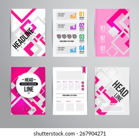 Vector trendy brochur template. Colorful design illustration for print magazine, flyer, presentation. with infographic and headline.