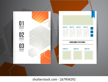 Vector trendy brochur template. Colorful design illustration for print magazine, flyer, presentation. with infographic and headline.