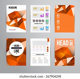 Vector trendy brochur template. Colorful design illustration for print magazine, flyer, presentation. with infographic and headline.