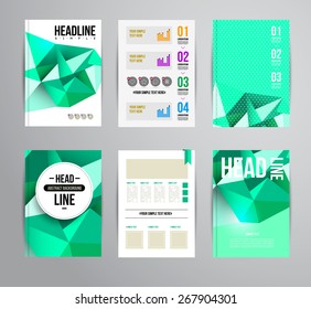 Vector trendy brochur template. Colorful design illustration for print magazine, flyer, presentation. with infographic and headline.